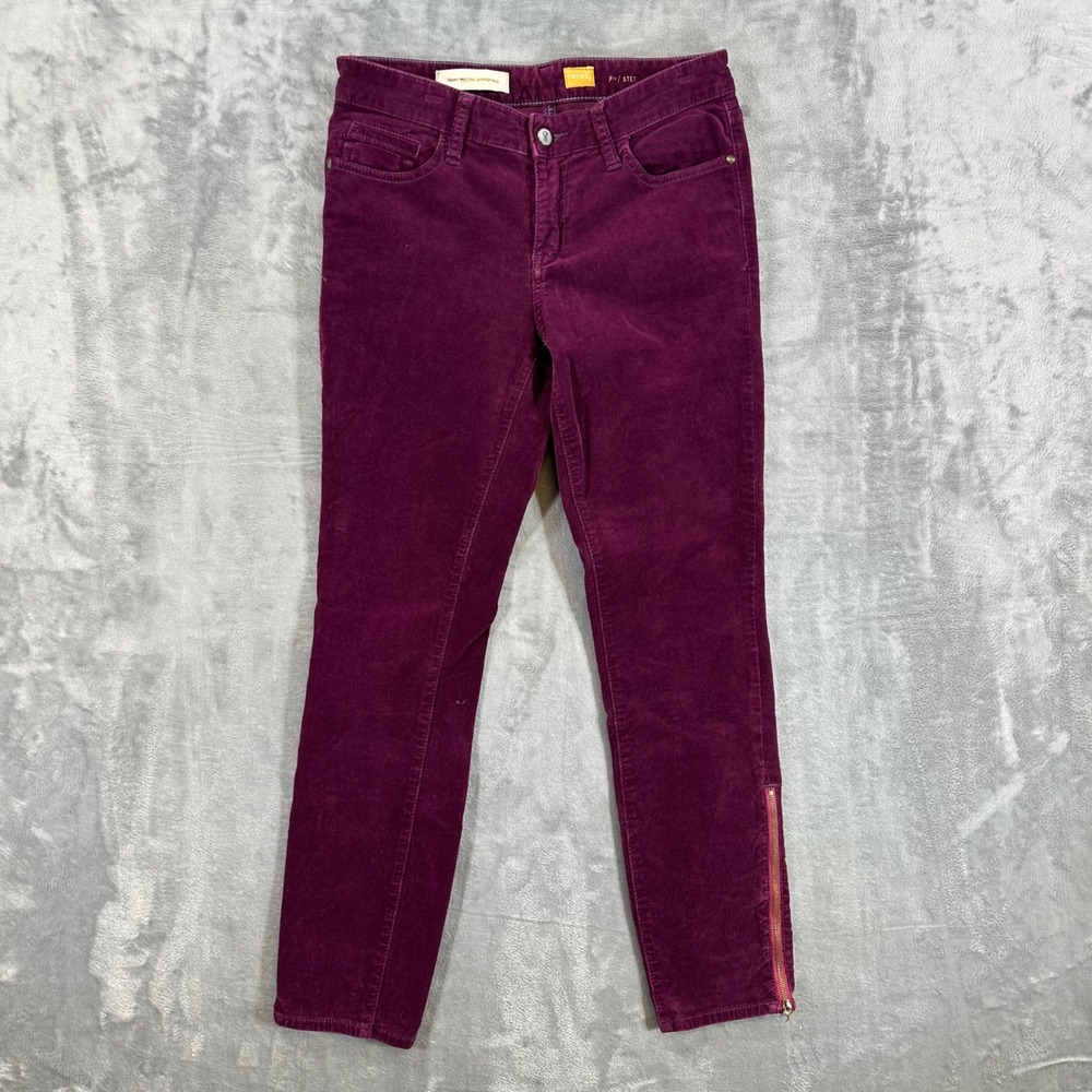 Pilcro and the Letterpress‎ Skinny Pants Women's Size 27 Burgundy Corduroy